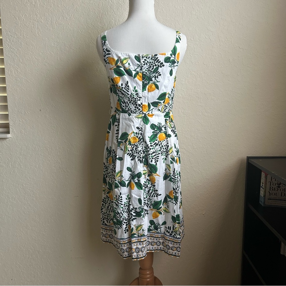 Roz & Ali - Square Neck Midi Dress in Lemon Floral Print - Picture 2 of 6